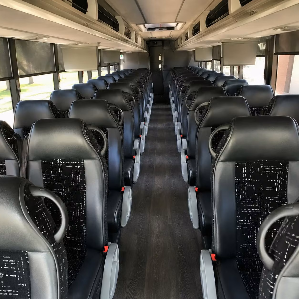 56 passenger charter bus inside