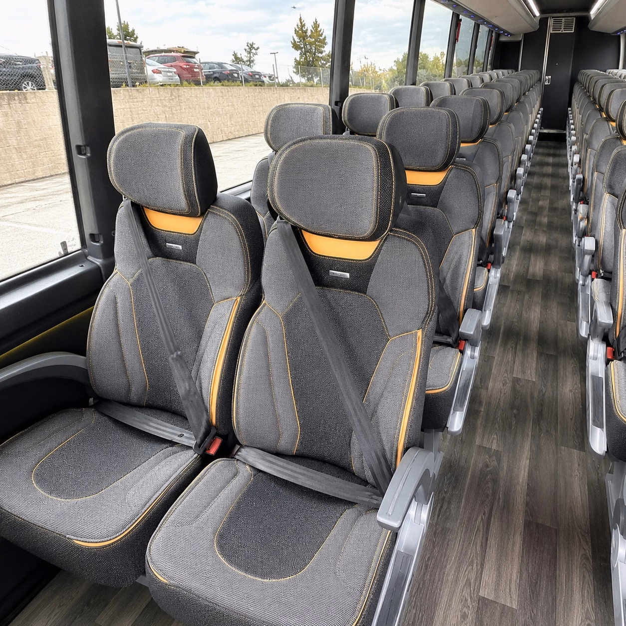 56 passenger charter bus interior